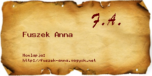 Fuszek Anna névjegykártya