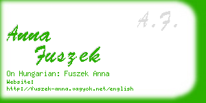 anna fuszek business card